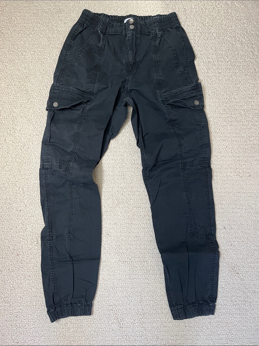 Garage Women’s Black Cargo “Balloon” Pants with Elastic Cuffs